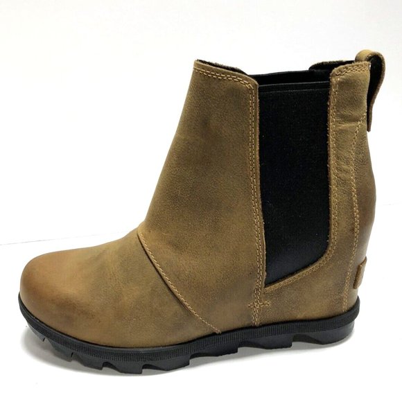 Sorel Women's Joan of Arctic Wedge II Chelsea Boots Brown, Size M